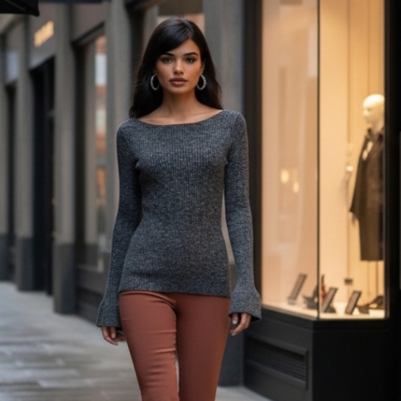 TheoryBoatneck Ribbed SweaterSize Medium